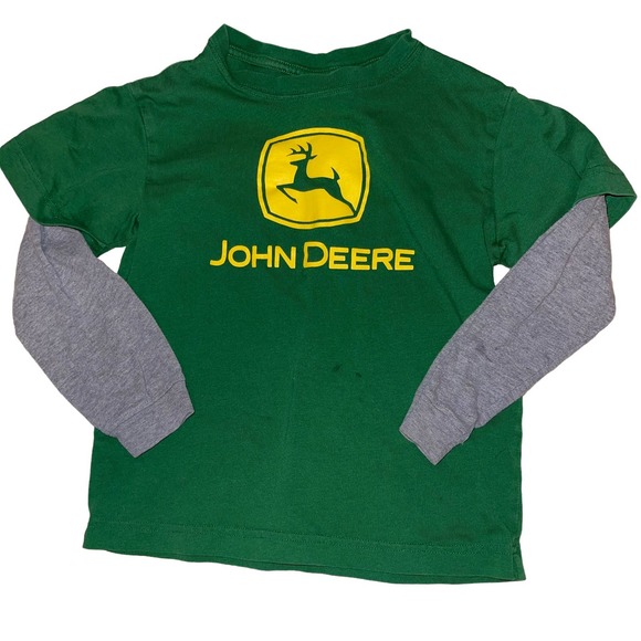 John Deer Little Boy Ling Sleeve T-Shirt Size Medium  5-6 - Picture 1 of 6